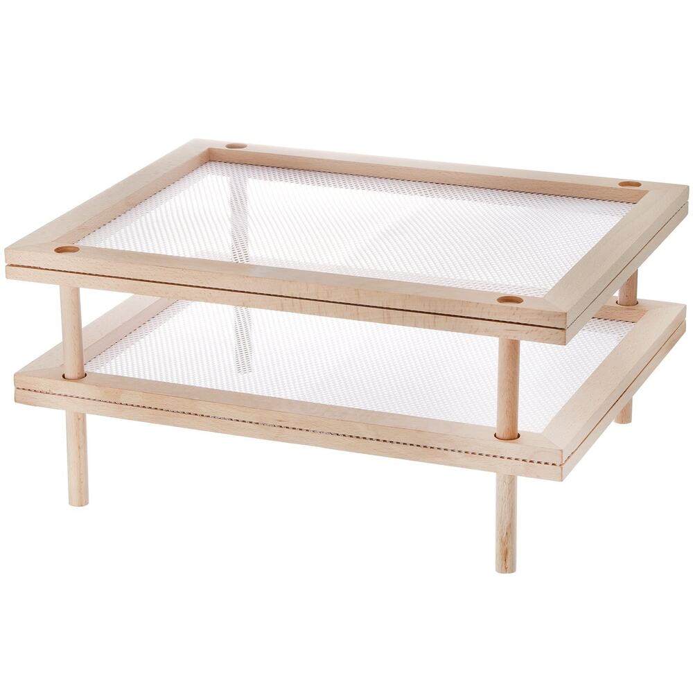 Cedilis Herb Drying Rack Set 2 Stackable Seeds Bud Wooden Mesh Screen